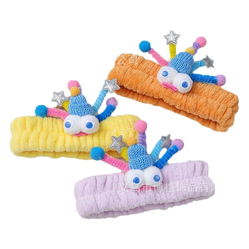 Internet celebridad antena torcida palo divertido lindo moda padre-hijo divertido venta lindo monstruo tridimensional cara lavado diadema banda para el cabello