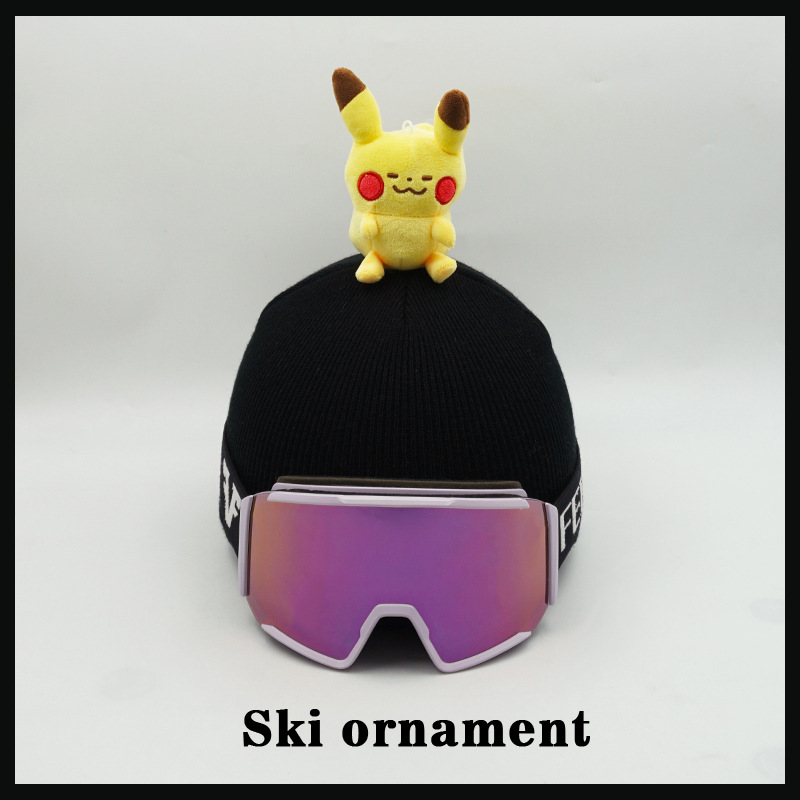 Creative Versatile Personality Bean Eye Pikachu Doll Ski Hat Set Headgear Accessories Wool Hat Handmade (Auto Parts and Accessories) - bean-eye-pikachu-helmet-cover-only