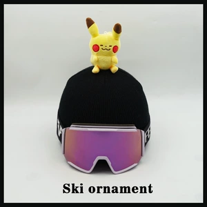 Creative Versatile Personality Bean Eye Pikachu Doll Ski Hat Set Headgear Accessories Wool Hat Handmade