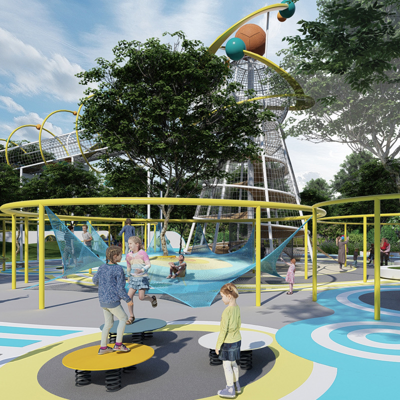 Parque comunidad escena nocturna unpowered Parque equipo punto escénico jardín de infantes comunidad instalaciones de diversión combinación diapositiva