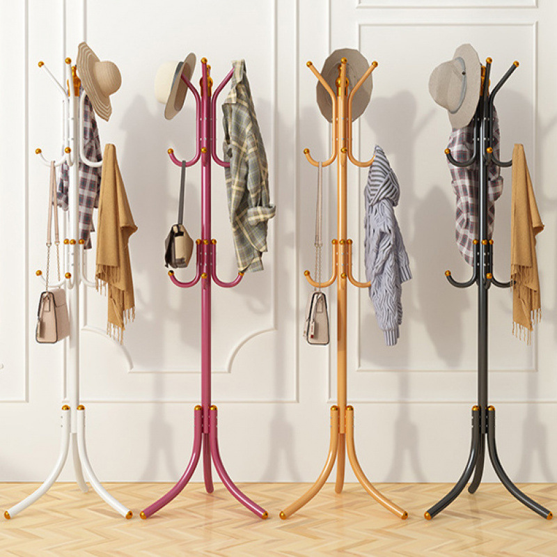 코트 랙, 바닥에서 천장까지 올라오는 침실 옷걸이, 간단한 수직 옷걸이, 집 문 걸이 가방 걸이, 거실 수납 선반