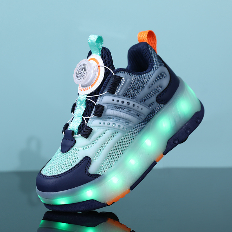 Bkg Children's Roller Skating Shoes 2026 Summer New Model Single-Wheel Boys' Roller Shoes with Four Wheels and Lights Girls' Roller Shoes