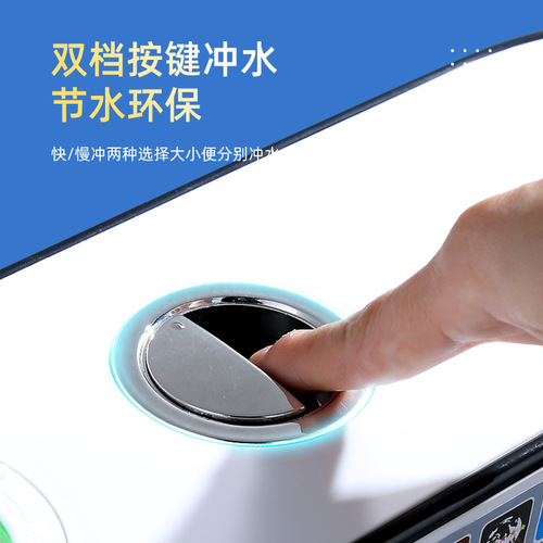 Energy-efficient toilet tank with powerful flush for home bathroom use—thickened design, wall-mounted squat toilet model with enhanced flushing performance.
