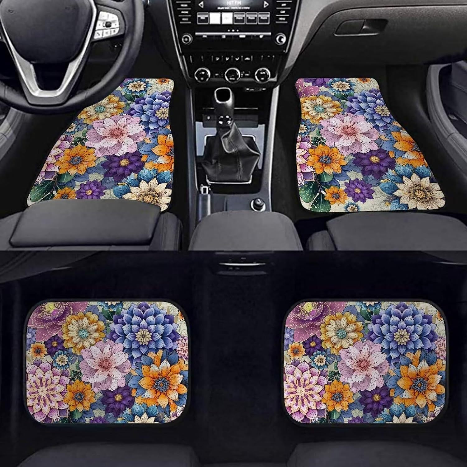 Temu Cross-Border Nordic Retro Car Floor Mats, Stain-Resistant and Wear-Resistant Four-Piece Set, Stain-Resistant Mats, Amazon Floor Mats Available for Wholesale