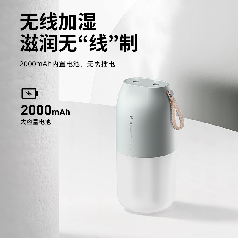 国境を越えた人気のダブルスプレー加湿器ポータブル車ホームデスクトップUSB空気水分補給ナイトライト加湿器|undefined