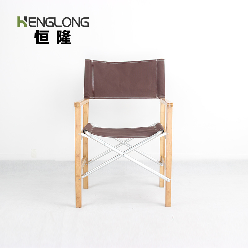 Outdoor folding director's chair bamboo wooden portable picnic…