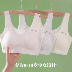 痕跡のない女の子用ブラジャー、女の子の発育期スポーツベスト、快適で伸縮性のある中学生・高校生女子下着