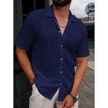 R 27938 Hollow Knit Mens Short Sleeve Shirt �ο�͸����ʿ��֯