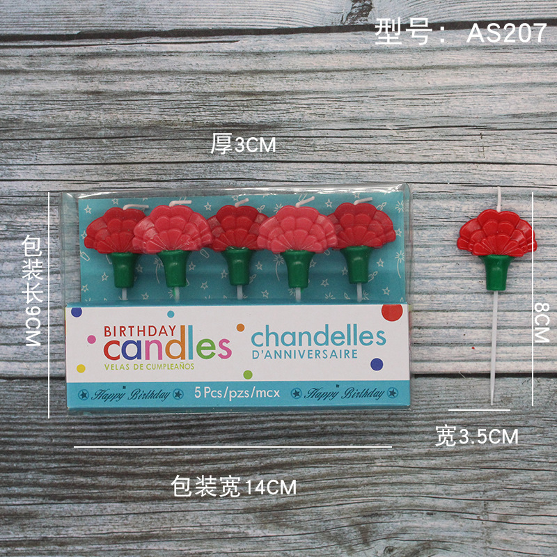 Vela de cumpleaños de dibujos animados al por mayor popular fiesta de flores oso dinosaurio donut cara sonriente vela de pastel para niños