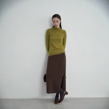 爱与南希十三行冬休闲日系侧开叉松紧老钱风羊毛半身长裙女41236