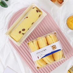 Sandwich meat filling small round cake roll snow skin cake towel roll box macaron cream puff pastry pancake suction packaging box