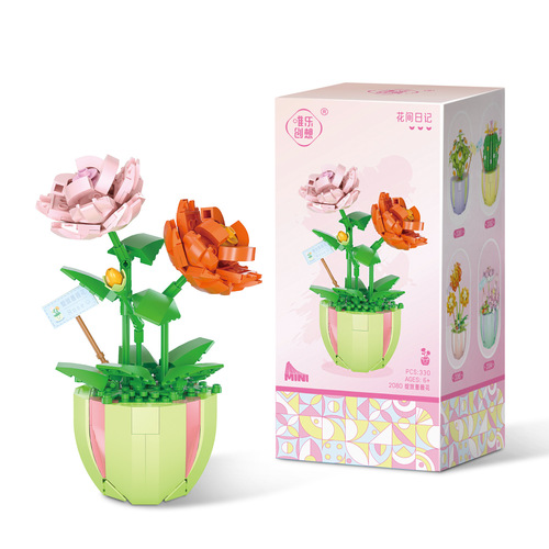 Ins building blocks eternal bouquet assembly compatible with Lego toys potted plants girls birthday gifts wholesale dropshipping
