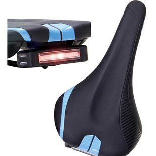 New Product Promotion Bicycle Seat Cushion with Taillight USB Rechargeable Light Mountain Bike Cycling Accessories Shock Absorption