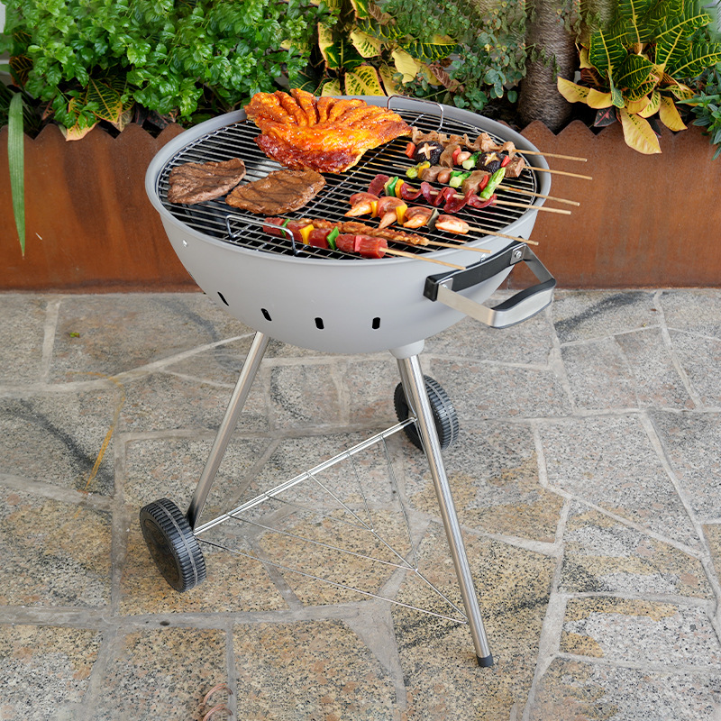 22,5 pulgadas de fondo profundo de tres patas de carbón de combustión secundaria parrilla de barbacoa sin humo horno de manzana BBQ horno de cocción de cocción estadounidense