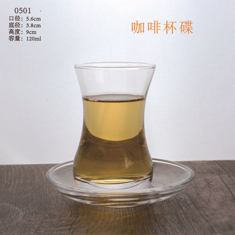 Turkey characteristic tulip black tea cup Middle East classic glass coffee cup creative gold glass cup tea set