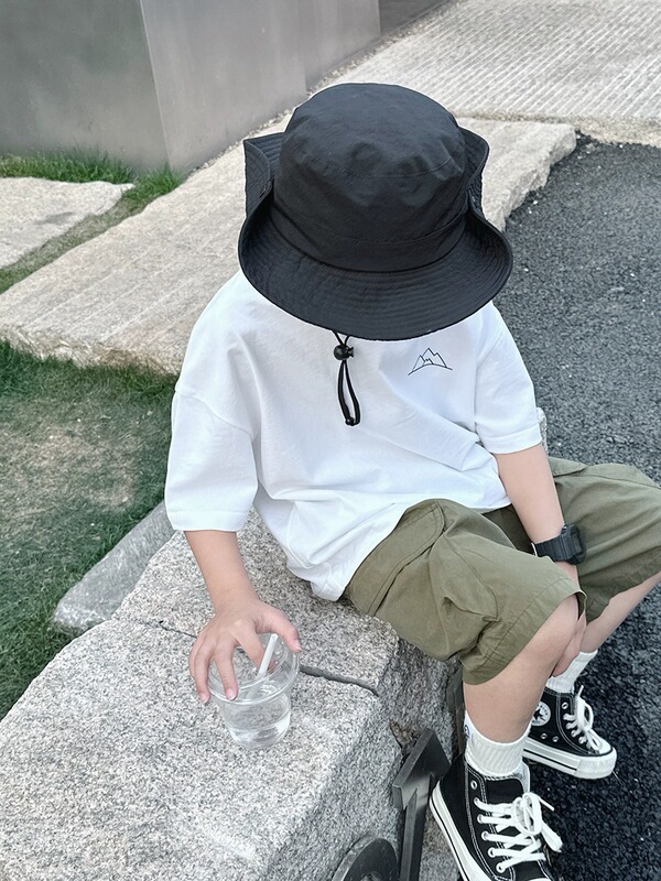 子供服男の子夏純綿半袖tシャツ2025新型子供上着男の子夏服半袖服白|undefined