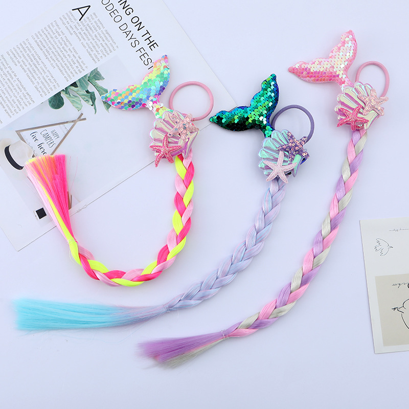 Girl's Cartoon Style Cute Starfish Shell Fish Tail Chemical Fiber Filament Hair Tie display picture 4