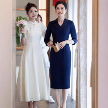 2024新款端喜婆婆婚宴装旗袍年轻结婚妈妈婚礼礼服裙厂家直销秋季