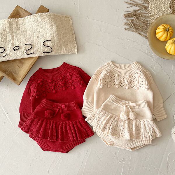 Autumn knitted set girl's