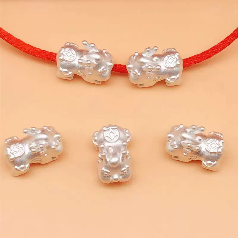 Серебряный браслет для детей, плетеный красный шнур, handmade, образец серебра 999, DIY, 3D