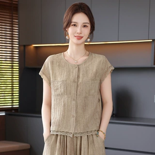 妈妈夏装时尚套装2026新款洋气上衣中老年女装夏季显瘦减龄两件套
