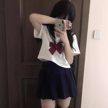 新款小众基础款绀色三本JK制服裙正品水手服日系学院风穿搭JK套装