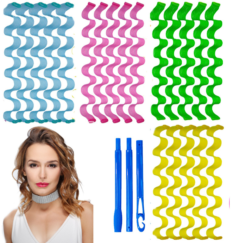 Transfronterizo multi-Tamaño de rollo de huevo ondulación del agua palo de curling manual de bricolaje Pelo Rizado artefacto updo artefacto no duele el pelo rizado