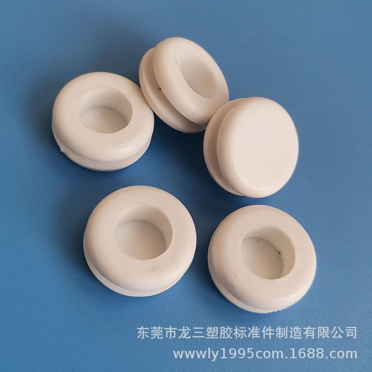 龙三厂家供PVC单面护线圈防尘密封塞开孔12mm橡胶孔塞平底圆形塞