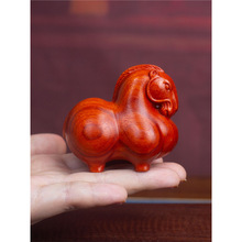 印度小叶紫檀复古唐马手把件木质手工木雕文玩把玩件男实木小摆件