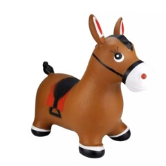 古典的なコーヒー馬茶色の馬の彩色は跳馬の空気入れのおもちゃの子供が座って厚い馬を厚くする