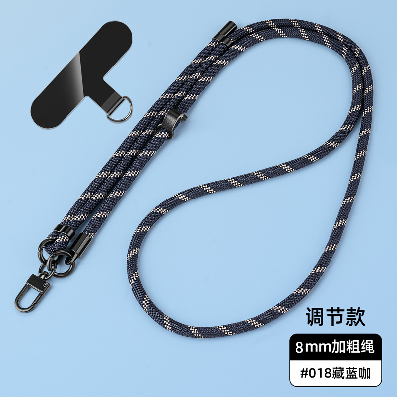 Cordón para teléfono móvil de 8mm, cuello colgante, mensajero, muñeca, eslinga de nailon resistente, cuerda anti-pérdida, longitud ajustable, espalda