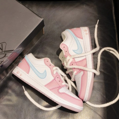 人気AJ1ローカット猫爪ホワイトピンクローカット男女カップルファッションins万能トレンドカジュアルスポーツスケートボードシューズ