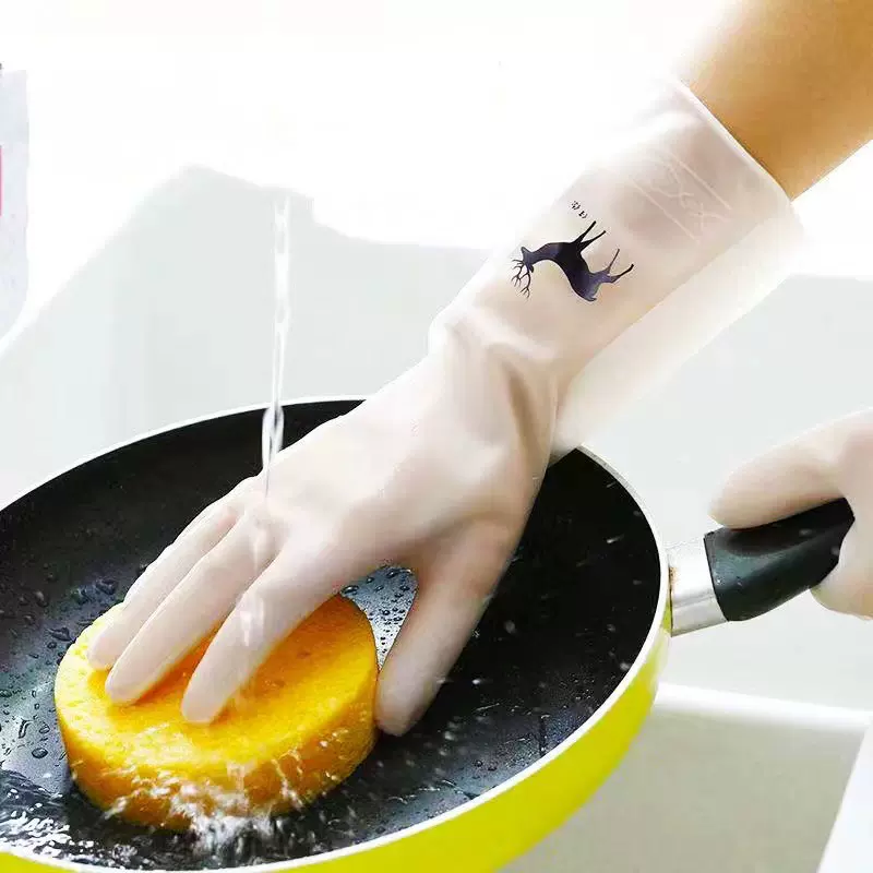 洗碗手套家务手套女用不烂清洁护手乳胶手套洗锅洗菜保暖家务手套