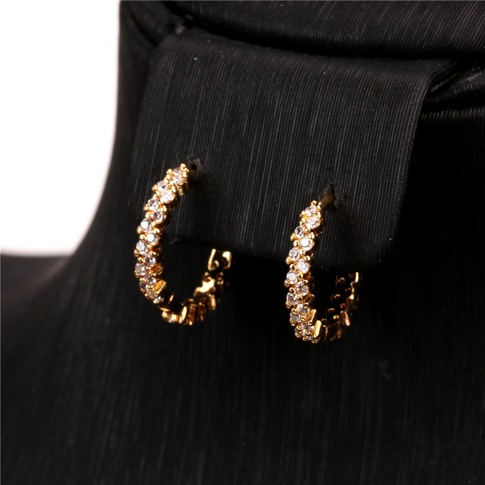 fashion geometric diamondstudded symmetrical earrings wholesalepicture5