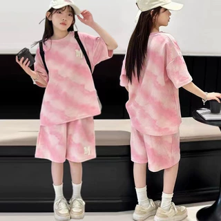 女童套装2025夏季洋气新款儿童运动夏装中大童短袖短裤韩版两件套