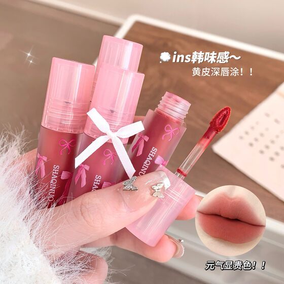 SHAQINUO soft yarn cloud feeling lip mud matte velvet lip glaze plain white student cheap lipstick wholesale