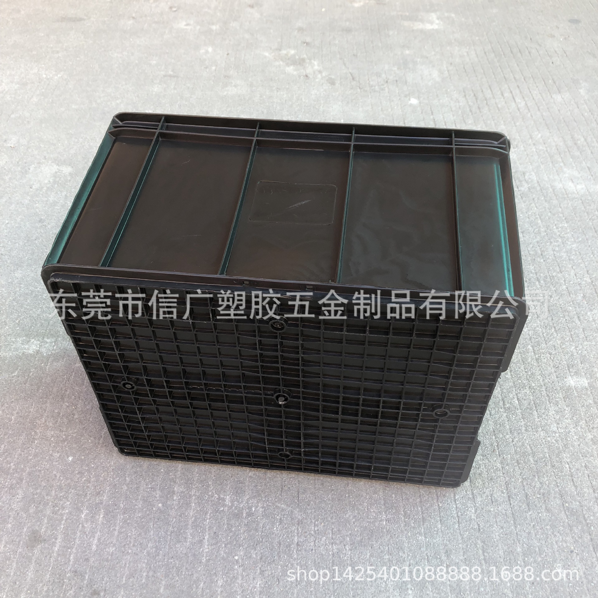 防静电周转箱黑色整理收纳箱电子元件盒物料零件盒周转框带盖