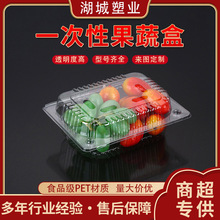 湖城一次性塑料果蔬盒多种规格包装盒带盖水果店打包盒超市吸塑盒