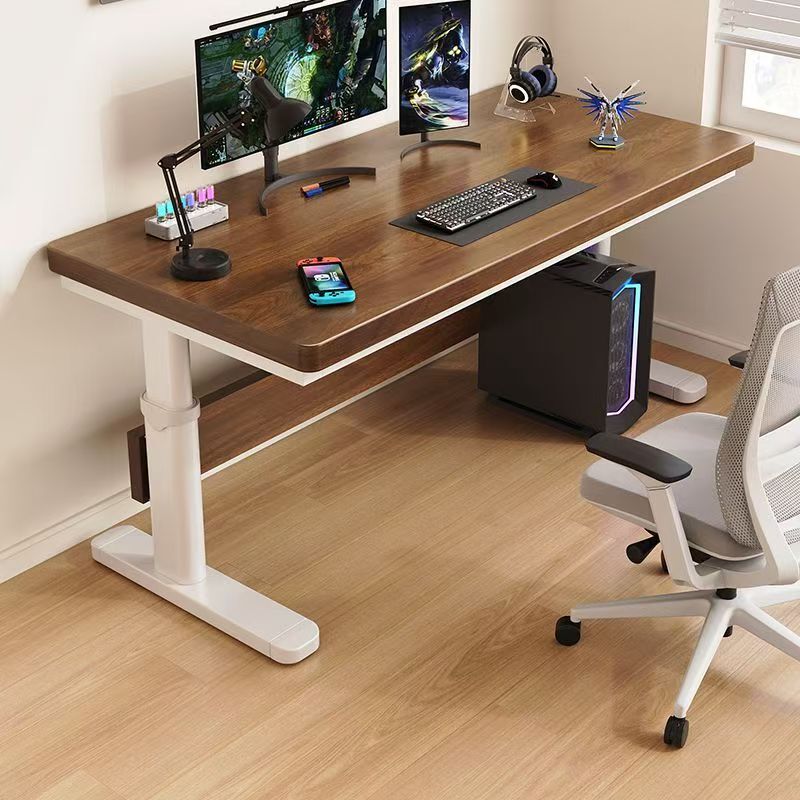 Adjustable height gaming desk, solid wood study desk, desktop table for bedroom, home use, adjustable height, simple double-person office computer desk Adjustable height gaming desk, solid wood study desk, desktop table for bedroom, home use, adjustable height, simple double-person office computer desk