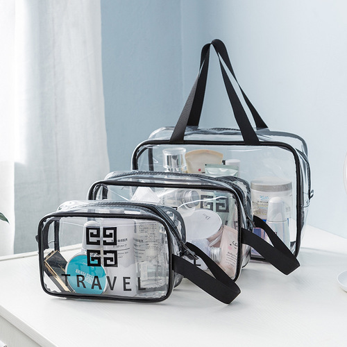 Transparent cosmetic bag pvc toiletry bag business trip storage bag waterproof large capacity portable cosmetic bag storage bag
