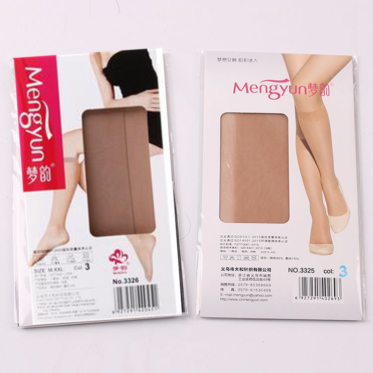 Mengyun 3326 solid color velvet anti-hook silk ultra-thin core-spun silk three-bone stockings wholesale spot 3325