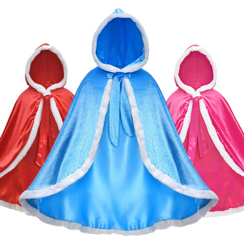 Children's Clothing Frozen Elsa Princess Cape Coat Scarf Girls Costume Elsa Thick Scarf
