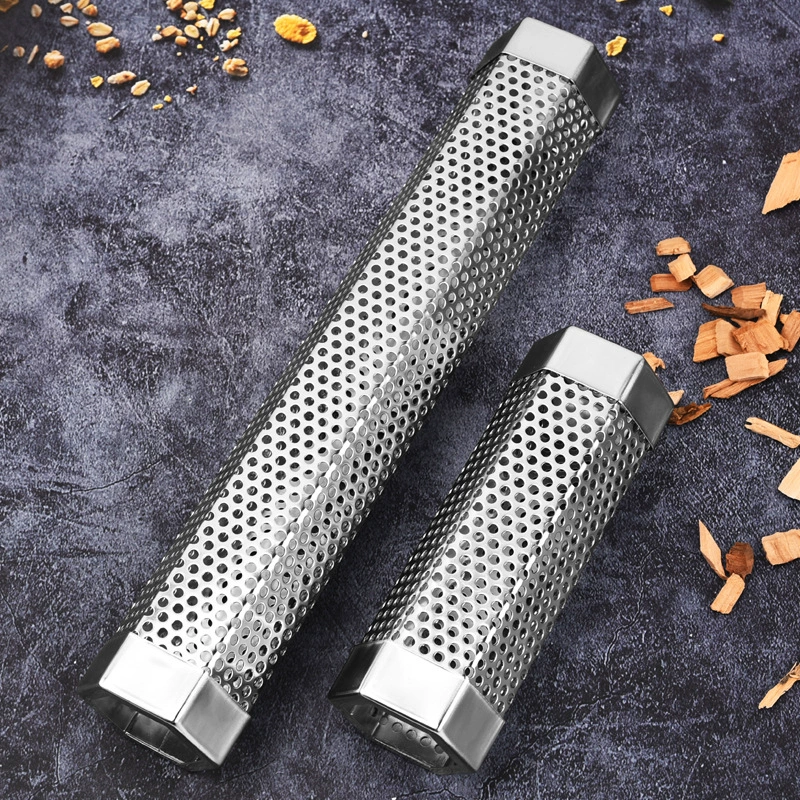 304 нержавеющая сталь копченая трубка для барбекю копченая коробка 6/12 дюймов барбекю круглый бриллиант барбекю копченая трубка инструменты