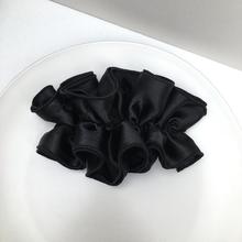 立体褶皱发夹黑色布艺弹簧夹后脑勺韩版简约气质横夹顶夹头饰