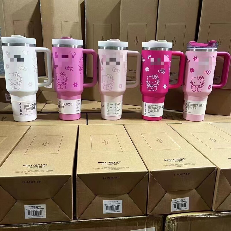 美版跨境40OZ史丹利3DKT猫汽车杯STANLEY304不锈钢车载保温被|undefined