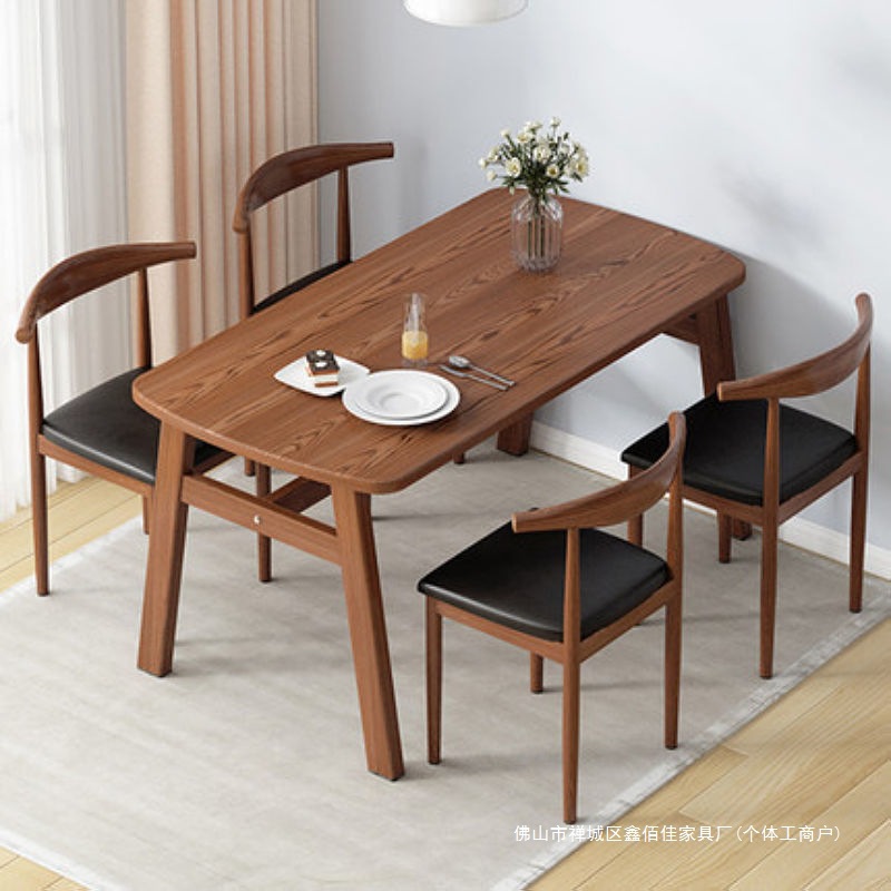 Mesa de comedor para uso doméstico, apartamento pequeño, mesa de comedor moderna y sencilla, mesa de comedor combinada, mesa rectangular, mesa y silla de restaurante de comida rápida informal