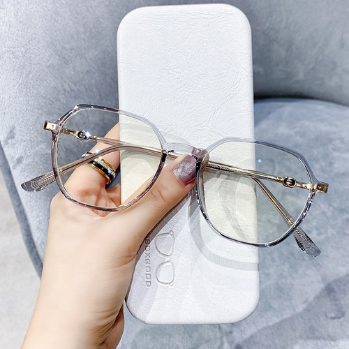 TR90 Irregular Internet Celebrity Eye Protection Korean Style Trendy Anti-Blue Light Radiation Glasses Optical Frame Glasses 2108