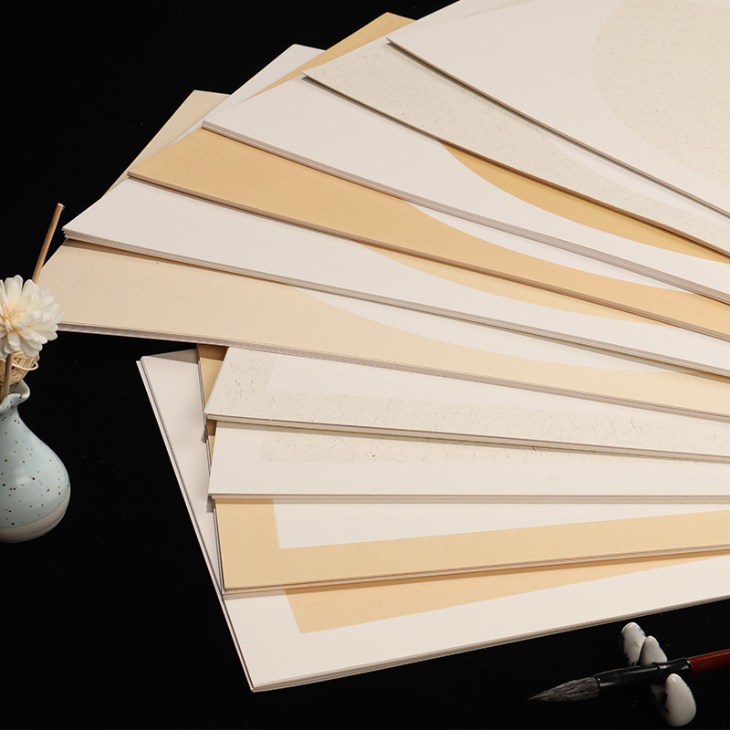 Jinbang thickened lens fan cardboard rice paper book French painting freehand fan square thickened factory direct sales wholesale