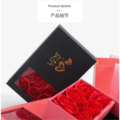 Rose gift box wholesale ring necklace wedding carton jewelry jewelry gift box high-end suit gift packaging