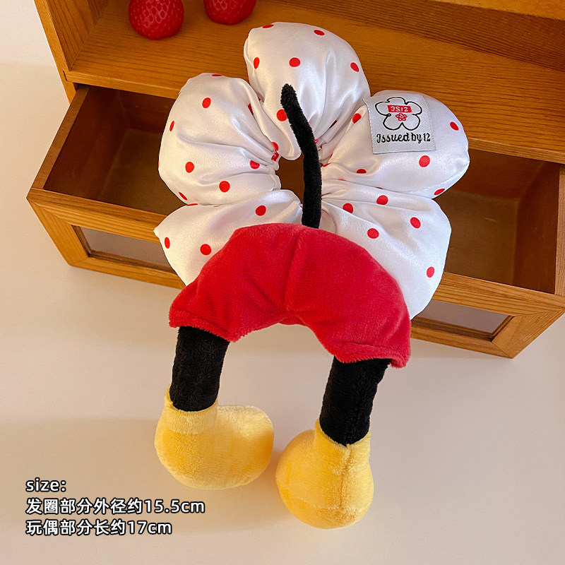 빨간색 물방울 무늬 - 미키 머리끈